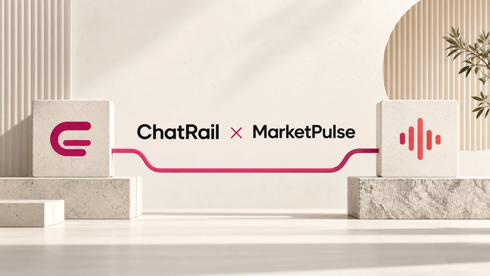 ChatRail and MarketPulse collaboration, connected by the ChatRail magenta rail